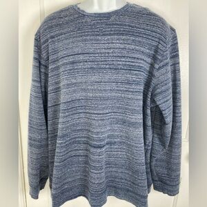 UGG Men's Heathered Blue Crewneck Fleece Lined Sweater